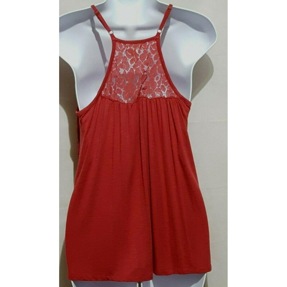 Maurice's Women's Top Small Dusty Rose Pink Crossover Crinkled Lace Detail - Picture 2 of 7